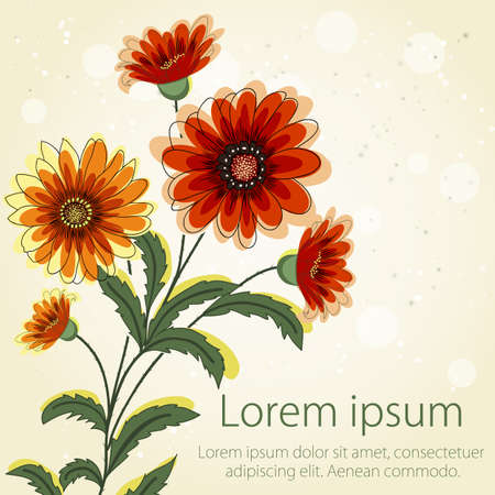 Wedding invitation and announcement card with floral background artwork. Elegant ornate floral background. Floral background and elegant flower elements. Design template.のイラスト素材
