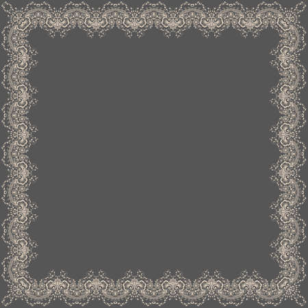 Vector fine floral square frame. Decorative element for invitations and cards. Border elementのイラスト素材