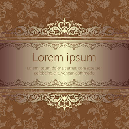 Wedding invitation and announcement card with floral background artwork. Elegant ornate floral background. Floral background and elegant flower elements. Design template.のイラスト素材