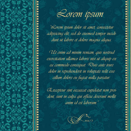 Wedding invitation and announcement card with floral background artwork. Elegant ornate floral background. Floral background and elegant flower elements. Design template.のイラスト素材