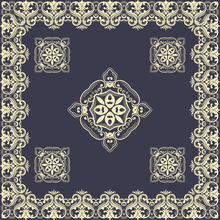 Vector fine floral square frame. Decorative element for invitations and cards. Border elementのイラスト素材