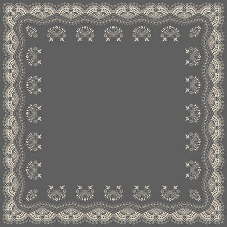 Vector fine floral square frame. Decorative element for invitations and cards. Border elementのイラスト素材