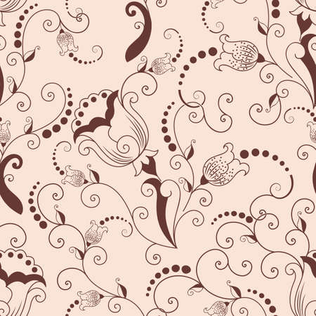 Vector flower seamless pattern element. Elegant texture for backgrounds. Classical luxury old fashioned floral ornament, seamless texture for wallpapers, textile, wrapping.のイラスト素材