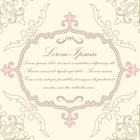 Wedding invitation and announcement card with floral background artwork. Elegant ornate floral background. Floral background and elegant flower elements. Design template.のイラスト素材