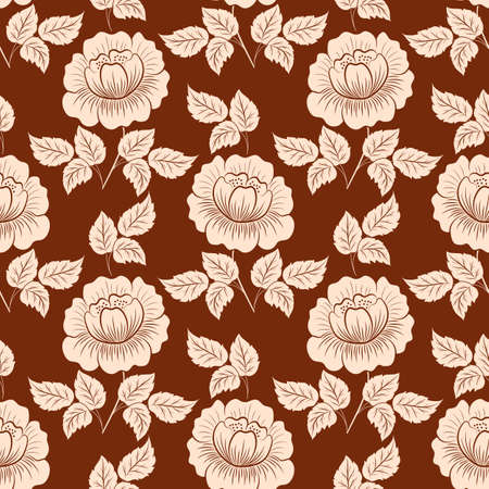 Vector flower seamless pattern background. Elegant texture for backgrounds. Classical luxury old fashioned floral ornament, seamless texture for wallpapers, textile, wrapping.のイラスト素材