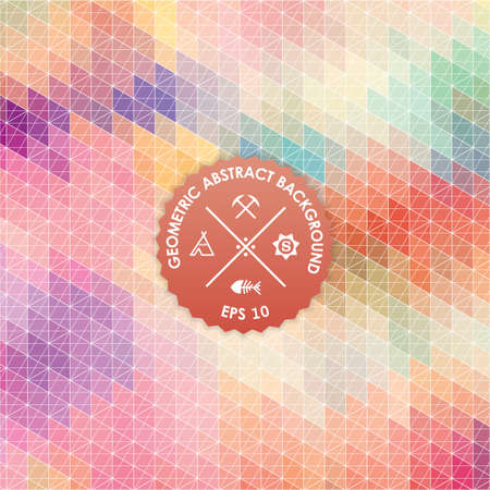 Abstract background, geometric design, vector illustration. Geometric tesselation of colored surface. Stained-glass window style. Abstract color blur.のイラスト素材