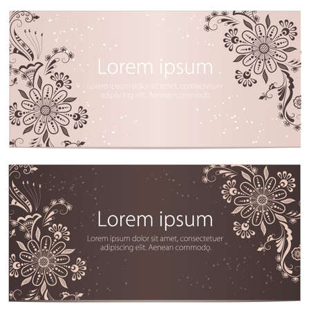 Wedding invitation and announcement card with floral background artwork. Elegant ornate floral background. Floral background and elegant flower elements. Design template.のイラスト素材