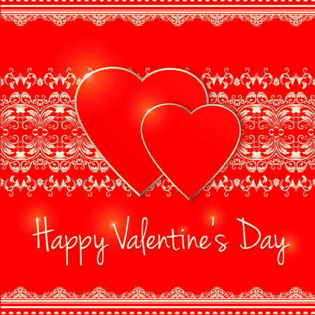 Vector invitation card. Happy Valentines Day. Heart silhouette. Elegant template for your tender design.のイラスト素材