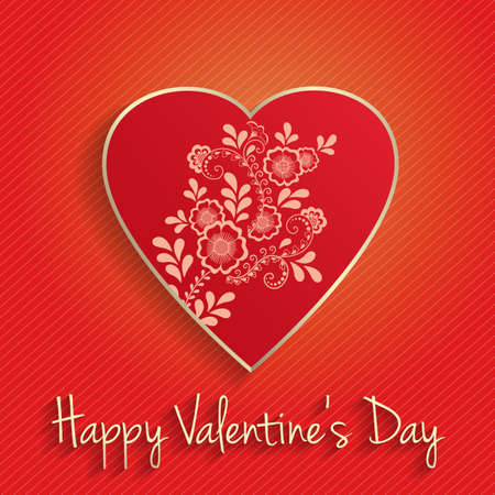 Vector invitation card. Happy Valentines Day. Heart silhouette. Elegant template for your tender design.のイラスト素材