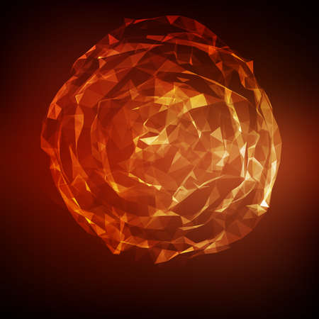 Abstract vector mesh background. Chaotically connected points and polygons flying in space. Flying debris. Futuristic technology style card. Lines, points, circles and planes. Futuristic design.のイラスト素材