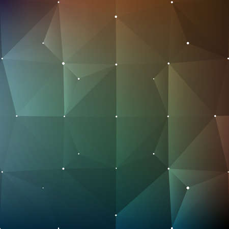 Abstract vector mesh background. Chaotically connected points and polygons flying in space. Flying debris. Futuristic technology style card. Lines, points, circles and planes. Futuristic design.のイラスト素材