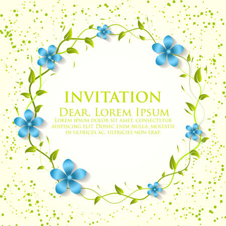 Wedding invitation and announcement card with floral background artwork. Elegant ornate floral background. Floral background and elegant flower elements. Design template.のイラスト素材