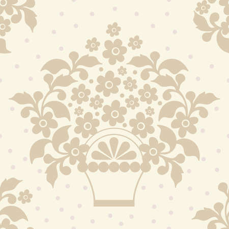 Vector flower seamless pattern element. Elegant texture for backgrounds. Classical luxury old fashioned floral ornament, seamless texture for wallpapers, textile, wrapping.のイラスト素材