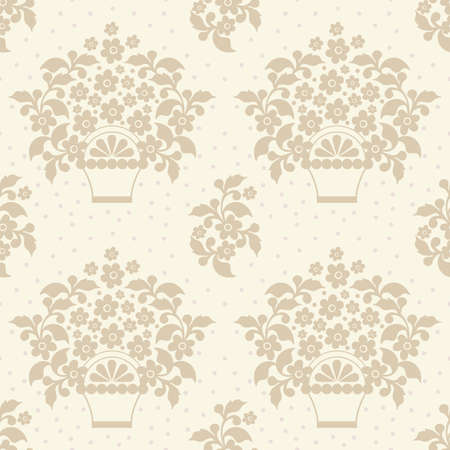 Vector flower seamless pattern background. Elegant texture for backgrounds. Classical luxury old fashioned floral ornament, seamless texture for wallpapers, textile, wrapping.のイラスト素材