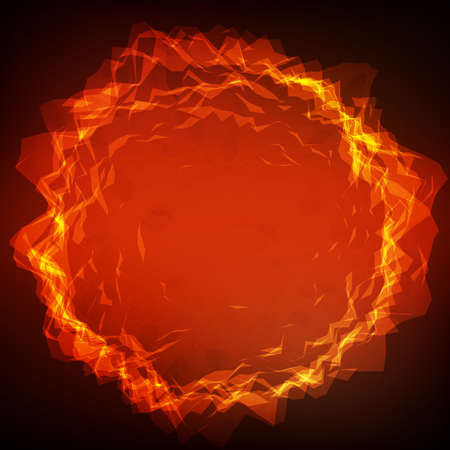 Abstract vector polygonal corrupted cyber sphere. Triangle spherical mesh background. Futuristic 3D illuminated distorted sphere of glowing particles and polygons. Digital splash. UI or HUD element.のイラスト素材