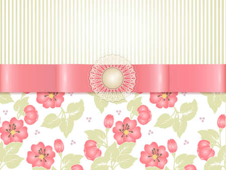 Wedding invitation and announcement card with floral background artwork. Elegant ornate floral background. Floral background and elegant flower elements. Design template.のイラスト素材