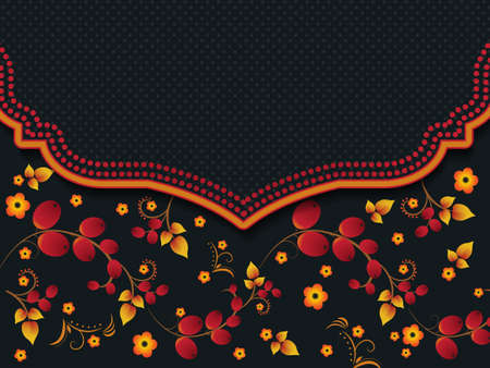 Wedding invitation and announcement card with floral background artwork. Elegant ornate floral background. Floral background and elegant flower elements. Design template.のイラスト素材