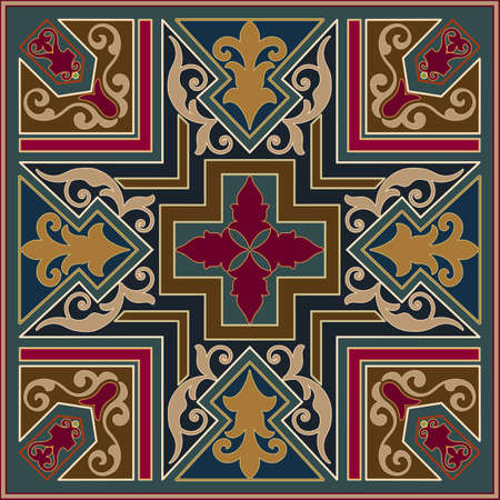 Zentangle styled geometric ornament pattern element. Orient traditional ornament. Boho styled. Abstract geometric seamless pattern elegant element for cards and invitations.のイラスト素材