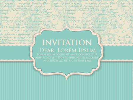 Wedding invitation and announcement card with vintage background artwork. Elegant ornate damask background. Elegant floral abstract ornament. Design template.のイラスト素材
