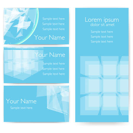 Invitation, cards with abstract mesh objects.Futuristic technology style design. Business cards. eps10のイラスト素材