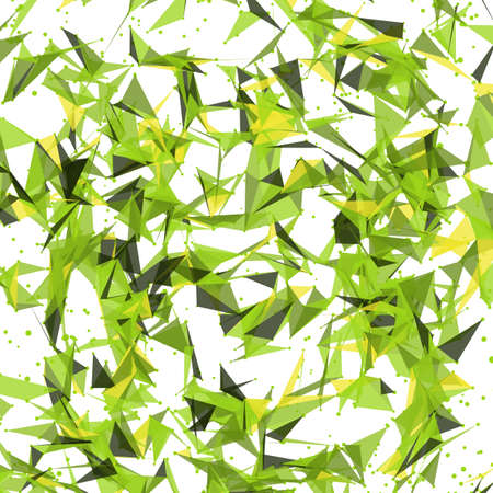 Abstract vector mesh background. Chaotically connected points and polygons flying in space. Flying debris. Futuristic technology style card. Lines, points, circles and planes. Futuristic design.のイラスト素材