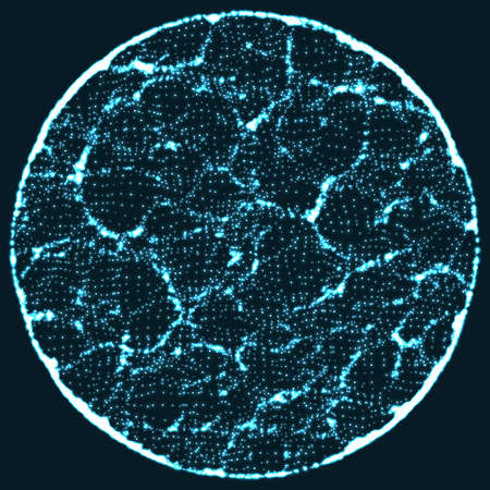 Abstract vector wave mesh background. Point cloud array. Chaotic light waves. Technological cyberspace background. Cyber waves.のイラスト素材