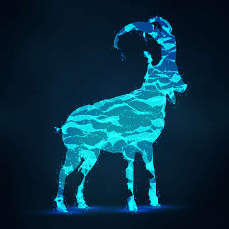 2015 Chinese New Year of the Goat abstract mesh composition. Abstract vector goat. Year of the goat.のイラスト素材