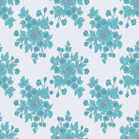 Vector flower seamless pattern background. Elegant texture for backgrounds. Classical luxury old fashioned floral ornament, seamless texture for wallpapers, textile, wrapping.のイラスト素材