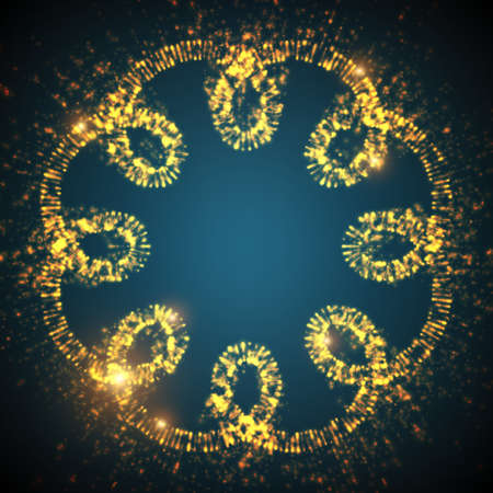 Abstract vector space background. Explosion of glowing particles and light rays. Futuristic technology style. Elegant background for business presentations or gift cards.EPS10のイラスト素材