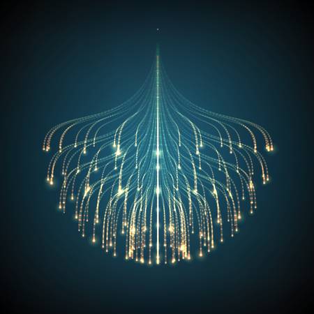 Abstract vector glowing lines mesh background. Bioluminescence of tentacles. Futuristic style card. Elegant background for business presentations. Eps 10.のイラスト素材