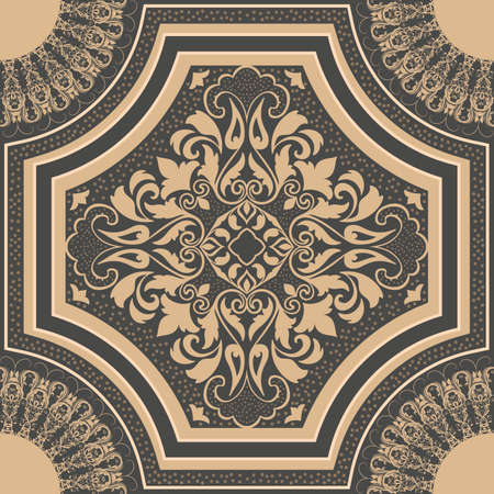 Vector damask seamless pattern element. Classical luxury old fashioned damask ornament, royal victorian seamless texture for wallpapers, textile, wrapping. Exquisite floral baroque template.のイラスト素材