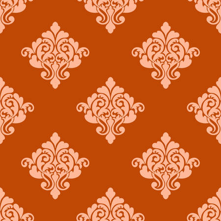 Vector damask seamless pattern background. Classical luxury old fashioned damask ornament, royal victorian seamless texture for wallpapers, textile, wrapping. Exquisite floral baroque template.のイラスト素材