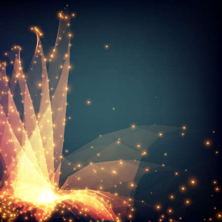 Abstract vector mesh background. Futuristic technology style. Elegant background for business presentations. Flying debris. eps10のイラスト素材