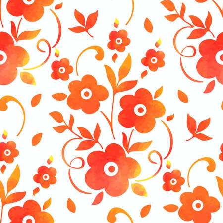 Vector watercolor flower seamless pattern element. Elegant texture for backgrounds. Classical luxury old fashioned floral ornament, seamless texture for wallpapers, textile, wrapping.のイラスト素材