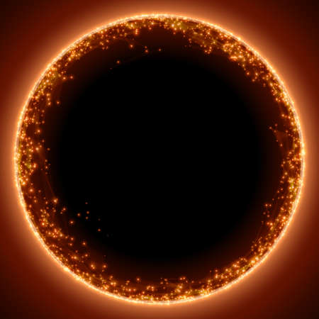 Abstract vector red mesh background. Black hole or singularity. Futuristic technology style. Elegant background for business presentations. Flying debris. eps10のイラスト素材