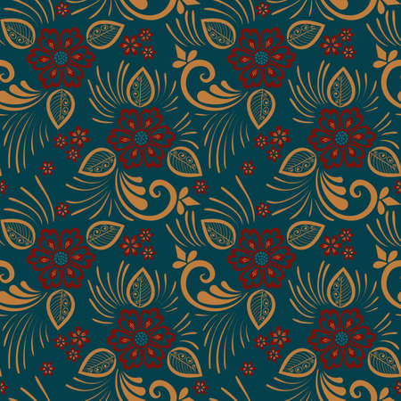 Vector flower seamless pattern background. Elegant texture for backgrounds. Classical luxury old fashioned floral ornament, seamless texture for wallpapers, textile, wrapping.のイラスト素材