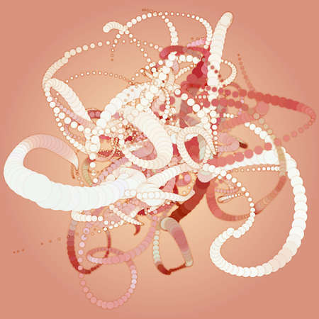Vector abstract chains of colorful circles with soft shadow. Abstract background. Paper cut pieces....