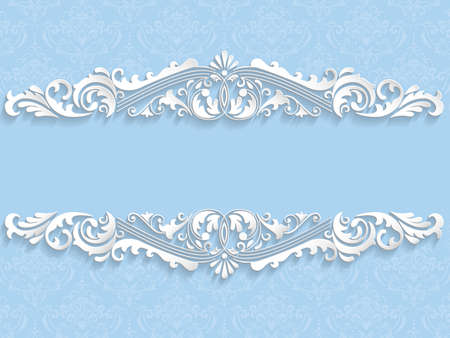 Wedding invitation and announcement card with vintage background artwork. Elegant ornate damask background. Elegant floral abstract ornament. Design template.のイラスト素材