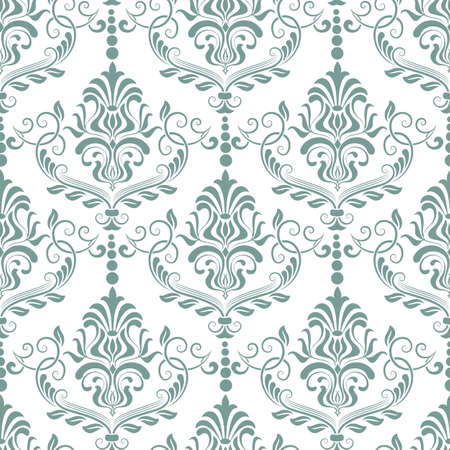 Vector damask seamless pattern background. Classical luxury old fashioned damask ornament, royal victorian seamless texture for wallpapers, textile, wrapping. Exquisite floral baroque template.のイラスト素材