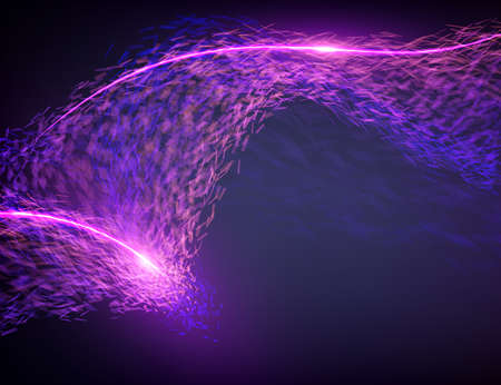 Abstract destroyed violet flame vector mesh background. Futuristic technology style. Elegant background for business presentations. Flying debris. eps10のイラスト素材