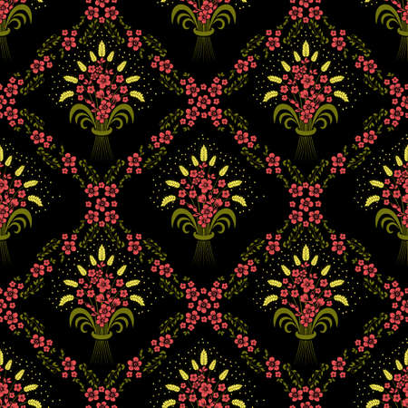 Vector flower seamless pattern background. Elegant texture for backgrounds. Classical luxury old fashioned floral ornament, seamless texture for wallpapers, textile, wrapping.のイラスト素材