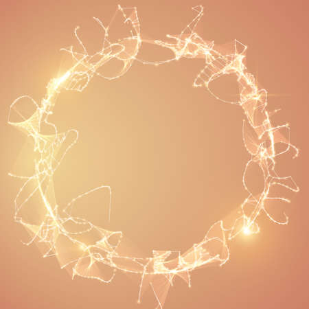 Abstract vector mesh spheres. Futuristic technology style. Elegant background for business presentations. Flying debris. eps10のイラスト素材