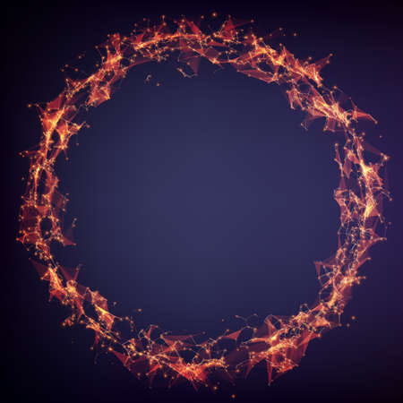 Abstract vector mesh spheres. Futuristic technology style. Elegant background for business presentations. Flying debris. eps10のイラスト素材