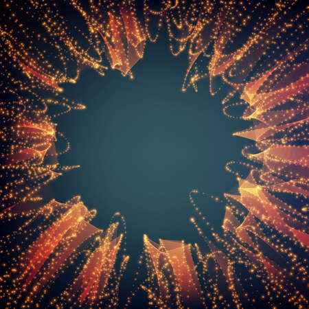 Abstract vector mesh spheres. Futuristic technology style. Elegant background for business presentations. Flying debris. eps10のイラスト素材