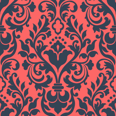 Vector damask seamless pattern element. Classical luxury old fashioned damask ornament, royal victorian seamless texture for wallpapers, textile, wrapping. Exquisite floral baroque template.のイラスト素材