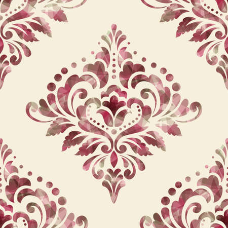 Vector damask seamless pattern element. Classical luxury old fashioned damask ornament, royal victorian seamless texture for wallpapers, textile, wrapping. Exquisite floral baroque template.のイラスト素材