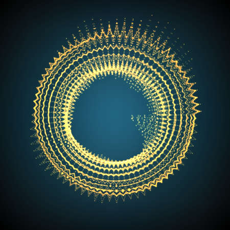 Abstract vector mesh background. Donut point array. Oscillating particles. Futuristic style card. Elegant background for business presentations.のイラスト素材