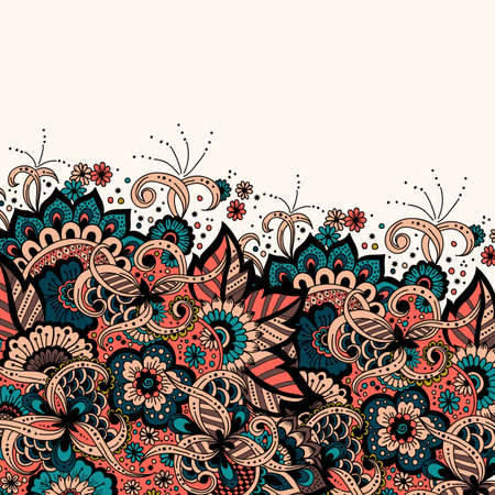 Wedding invitation and announcement card with ornament in Arabian style. Arabesque pattern. Eastern ethnic ornament. Elegant texture for backgrounds. Design template.のイラスト素材