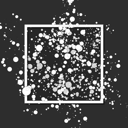 Array of vector white paper cut circles with shadows. Abstract geometric background. 3d paper cut pieces in from of scales.のイラスト素材