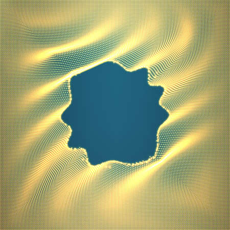 Vector abstract glowing point noise background. Array of glowing points in form of distorted surface. Abstract colorful cyber background. eps10のイラスト素材